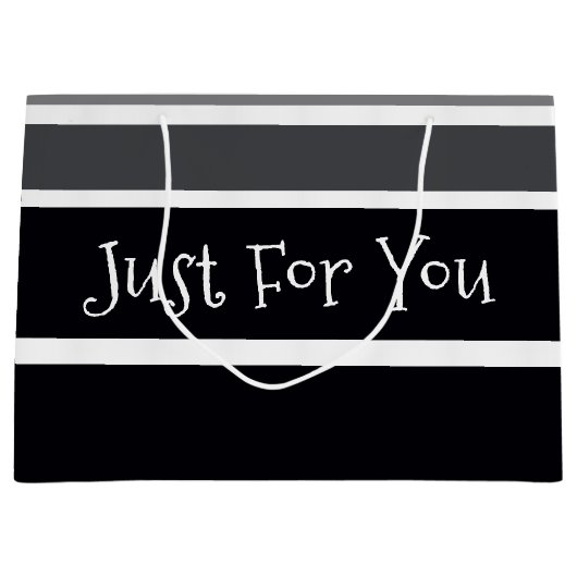 Schwarz-weiß und grau große geschenktüte (Vorderseite)