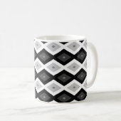 Schwarz, Weiß und Grau Kaffeetasse (VorderseiteRechts)