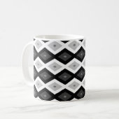 Schwarz, Weiß und Grau Kaffeetasse (Vorderseite Links)