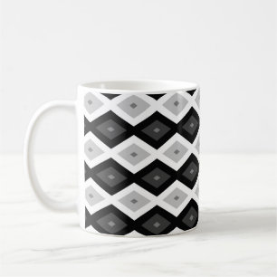 Schwarz, Weiß und Grau Kaffeetasse