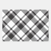 Schwarz-weiß und grau Kariert Geschenkpapier Set (Vorderseite 3)