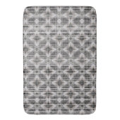 Schwarz, Weiß und Grau Karo Diamantmuster Badematte (Vorderseite Vertikal)