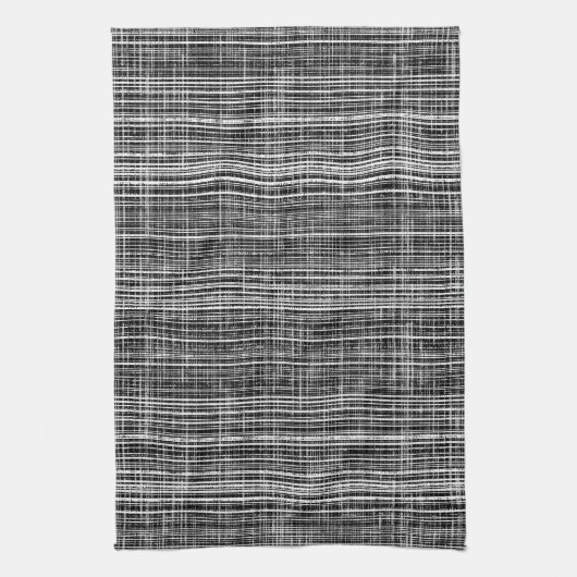 Schwarz, Weiß und Grau-Karo Geschirrtuch (Vertikal)