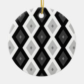 Schwarz, Weiß und Grau Keramik Ornament (Vorne)