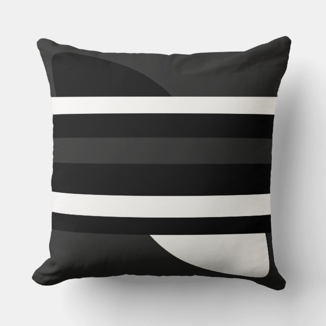 Schwarz, Weiß und Grau Kissen (Vorderseite)