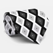 Schwarz, Weiß und Grau Krawatte (Gerollt)