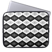 Schwarz, Weiß und Grau Laptopschutzhülle (Vorderseite)