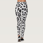Schwarz, Weiß und Grau-Leopard-Druck Leggings (Rückseite)