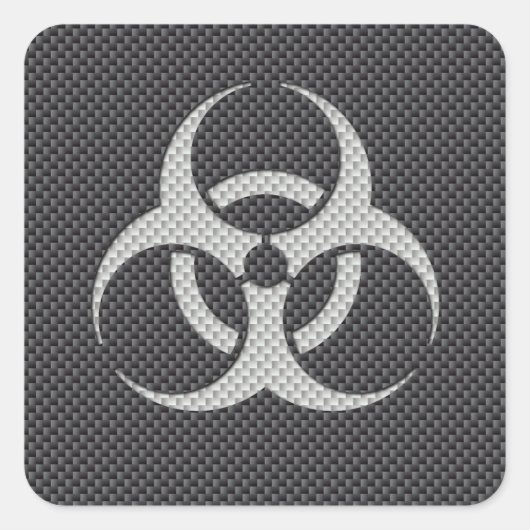 Schwarz-weiß- und grau-toxische Kohlenstofffaser Quadratischer Aufkleber (Vorderseite)