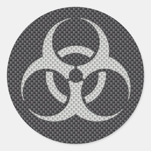 Schwarz-weiß- und grau-toxische Kohlenstofffaser Runder Aufkleber (Vorderseite)