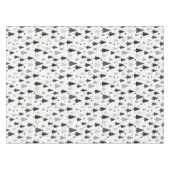 Schwarz, Weiß und Grau Weihnachtsbaummuster Tischdecke (Vorderseite (Horizontal))