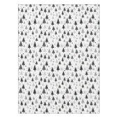 Schwarz, Weiß und Grau Weihnachtsbaummuster Tischdecke (Vorderseite)