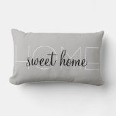 Schwarz-weiß und grau Zuhause Sweet Zuhause Lendenkissen (Vorderseite)