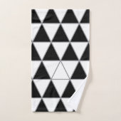 Schwarz, Weiß und Graues geometrisches Dreiecksmus Badhandtuch Set (Handtuch)