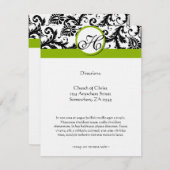 Schwarz-Weiß- und Grüne Umschließkarte Einladung (Vorne/Hinten)