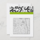 Schwarz-Weiß- und Grüne Umschließkarte Einladung (Rückseite)