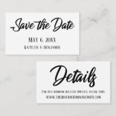 Schwarz-Weiß-- und Hochzeitskarte Visitenkarte (Vorne/Hinten)