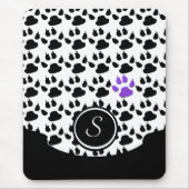 Schwarz, Weiß und Lila Paste Mousepad (Vorne)