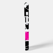 Schwarz, Weiß und Rosa Case-Mate iPhone Hülle (Rückseite / Links)