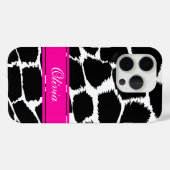 Schwarz, Weiß und Rosa Case-Mate iPhone Hülle (Rückseite (Horizontal))