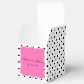 Schwarz, Weiß und Rosa Polka Dot Wedding Geschenkschachtel (Geöffnet)