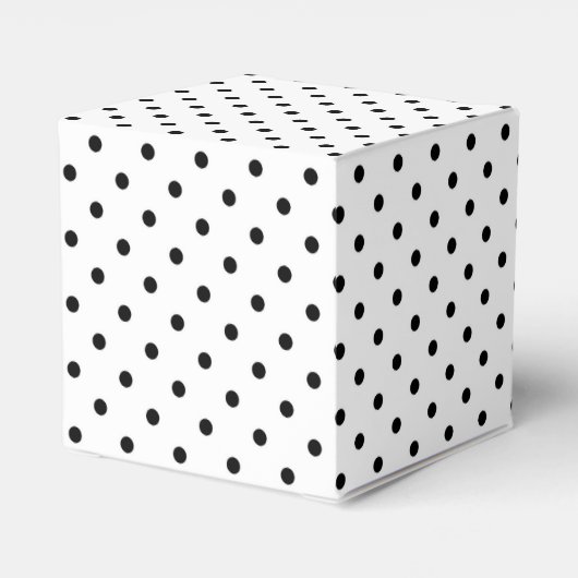 Schwarz, Weiß und Rosa Polka Dot Wedding Geschenkschachtel (Rückseite)