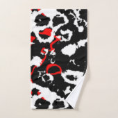 Schwarz-weiß und rot Abstrakt Badhandtuch Set (Handtuch)