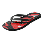 Schwarz, Weiß und Rot Badesandalen (Schrägansicht)