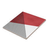 Schwarz, Weiß und Rot einfache geometrische Kunst Fliese (Seite)