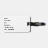 Schwarz, Weiß und Rot einfache geometrische Kunst Gepäckanhänger (Rückseite horizontal)