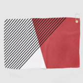 Schwarz, Weiß und Rot einfache geometrische Kunst Golfhandtuch (Horizontal)