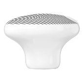 Schwarz, Weiß und Rot einfache geometrische Kunst Keramikknauf (Seitenansicht)