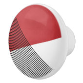 Schwarz, Weiß und Rot einfache geometrische Kunst Keramikknauf (Rechts)