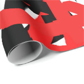 Schwarz, Weiß und Rot Geschenkpapier (Rolleneckpunkt)
