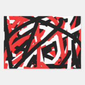 Schwarz, Weiß und Rot Geschenkpapier Set (Vorderseite)