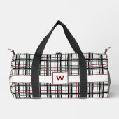 Schwarz-weiß und rot Kariert Duffle Bag (Vorderseite)