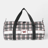 Schwarz-weiß und rot Kariert Duffle Bag (Rückseite)