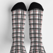 Schwarz-weiß und rot Kariert Socken (Oben)