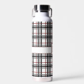 Schwarz-weiß und rot Kariert Trinkflasche (Vorne)