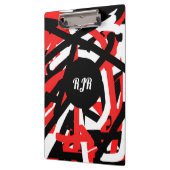 Schwarz, Weiß und Rot Klemmbrett (Links)