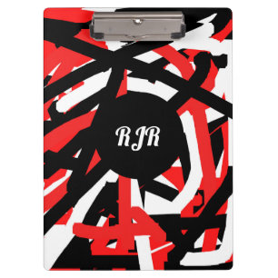 Schwarz, Weiß und Rot Klemmbrett