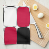 Schwarz, weiß und rot Küchentücher (Viertel Falte)