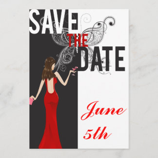 Schwarz, Weiß und Rot Save the Date