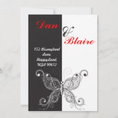 Schwarz, Weiß und Rot Save the Date (Rückseite)