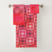 Schwarz, Weiß und Rot-Schachtel Badhandtuch Set (Insitu)