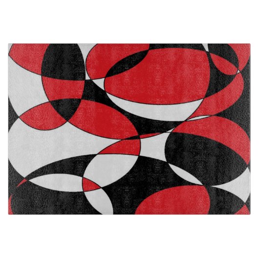 Schwarz, Weiß und Rot Schneidebrett (Vorderseite)