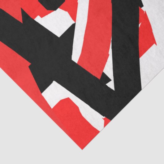 Schwarz, Weiß und Rot Seidenpapier (Ausschnitt)