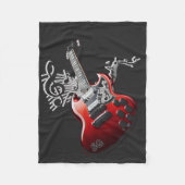 Schwarz-Weiß- und rotes Design Fleecedecke (Vorderseite)