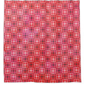 Schwarz, Weiß und Rotkehlchen Duschvorhang (Vorderseite)