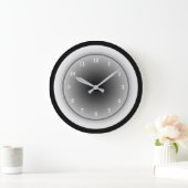 Schwarz-weiß und silbergrau große wanduhr (Zuhause)
